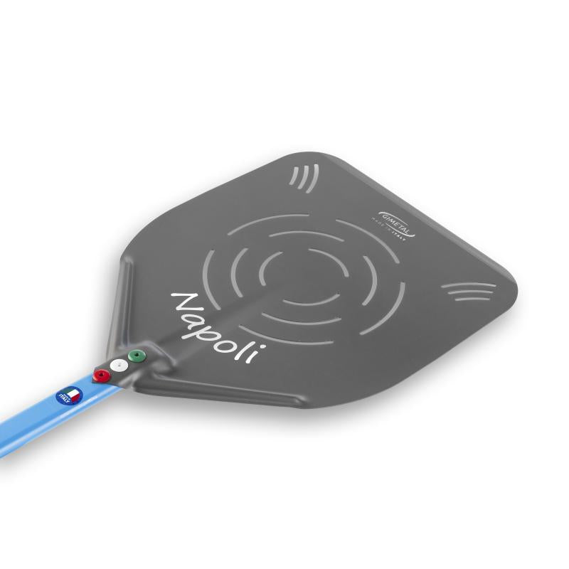 GI Metal Napoli Perforated Pizza Placement Peel - 33cm Head / 60cm Handle