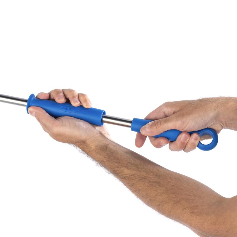 GI Metal Stainless Steel Perforated Pizza Turning Peel - 20cm Head / 120cm Handle