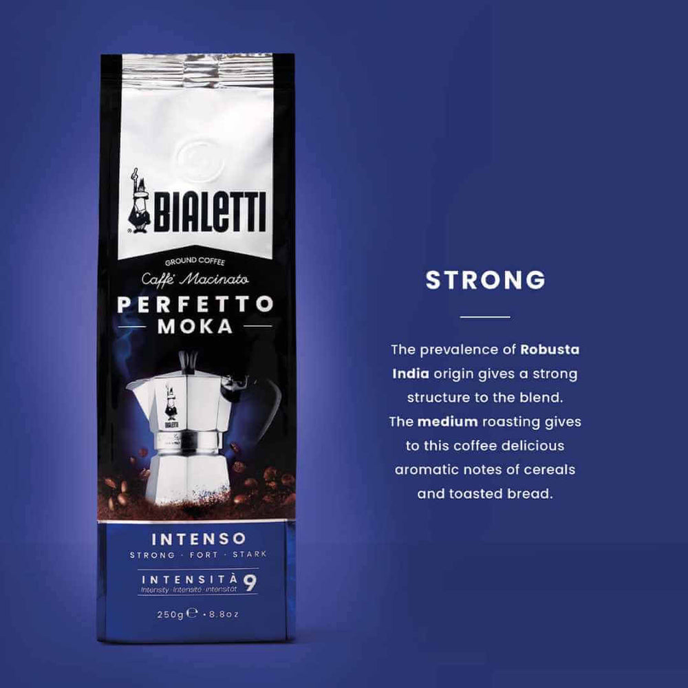 Bialetti Perfetto Moka Ground Coffee: Intenso - 250g