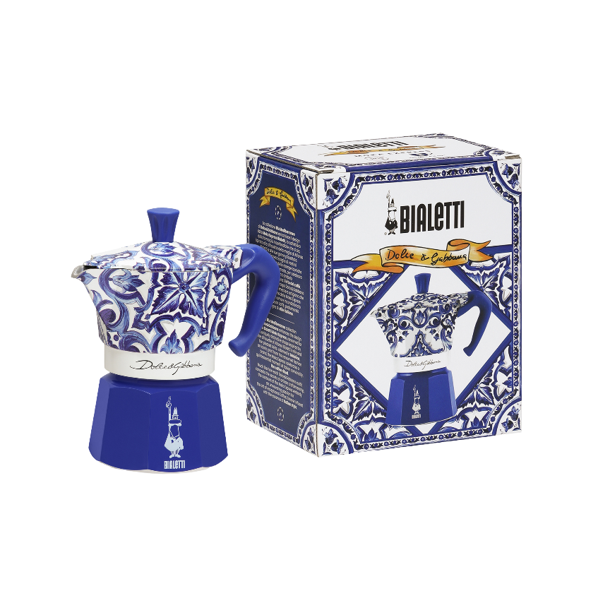 Bialetti X Dolce&Gabbana Blue Mediterranean Moka Express: Blue / 3 Cup