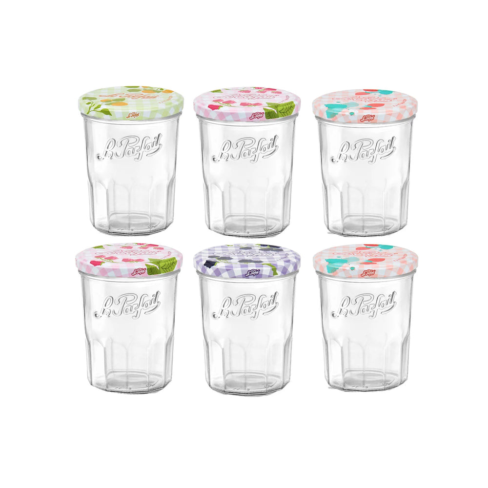 Le Parfait Jam Jar Assorted Lids (6 x 385ml Pack)