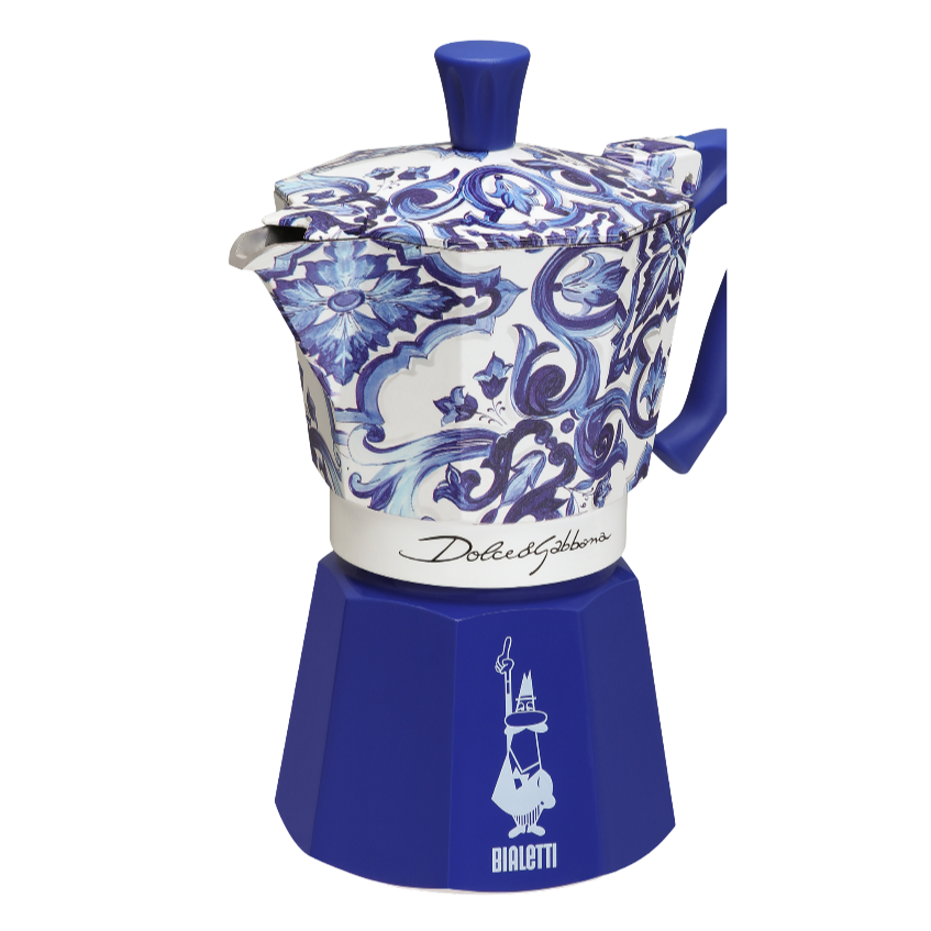 Bialetti X Dolce&Gabbana Blue Mediterranean Moka Express: Blue / 3 Cup