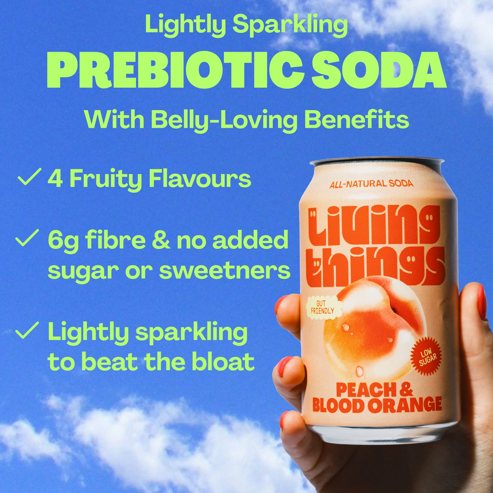 Living Things Prebiotic Soda Peach & Blood Orange - 330ml