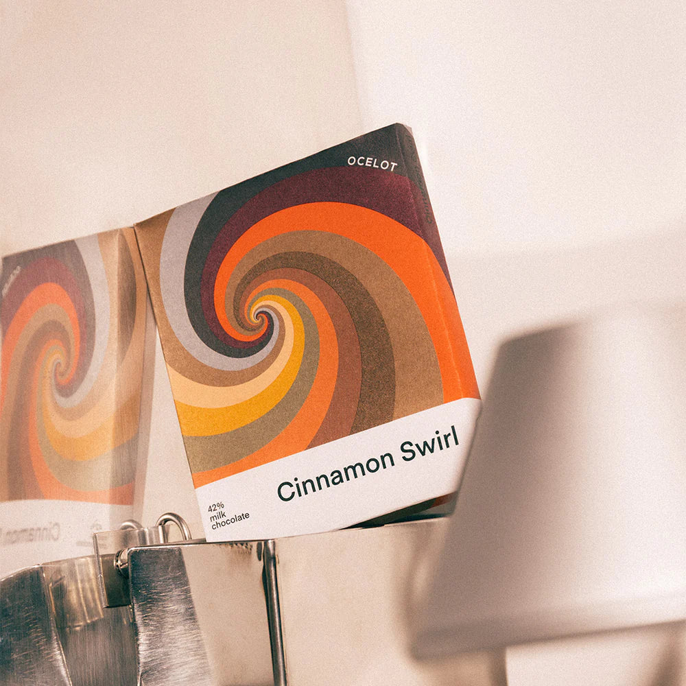 Ocelot 42% Milk Chocolate Cinnamon Swirl Chocolate Bar - 70g