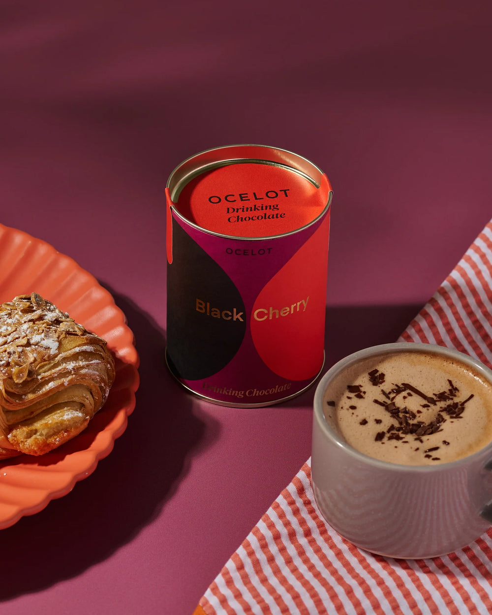 Ocelot Organic 70% Dark Chocolate Black Cherry Drinking Chocolate - 200g