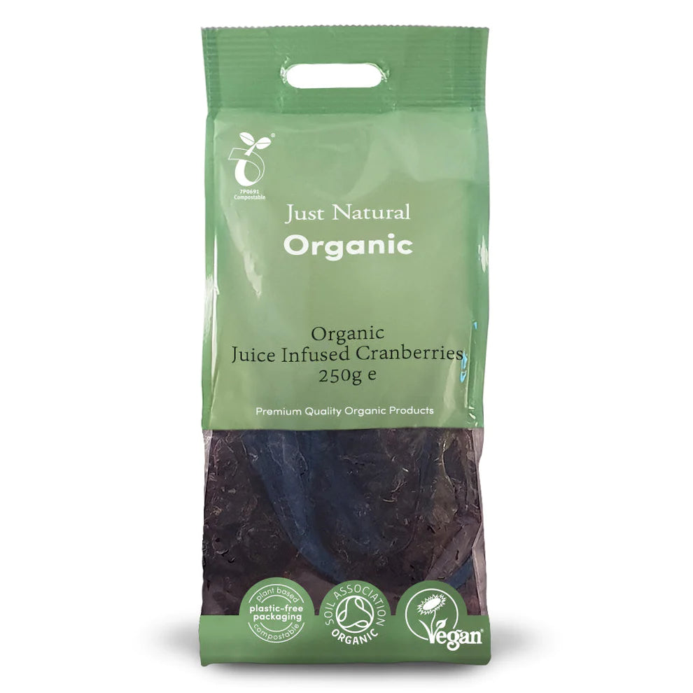 Just Natural Organic Juice Infused Cranberries