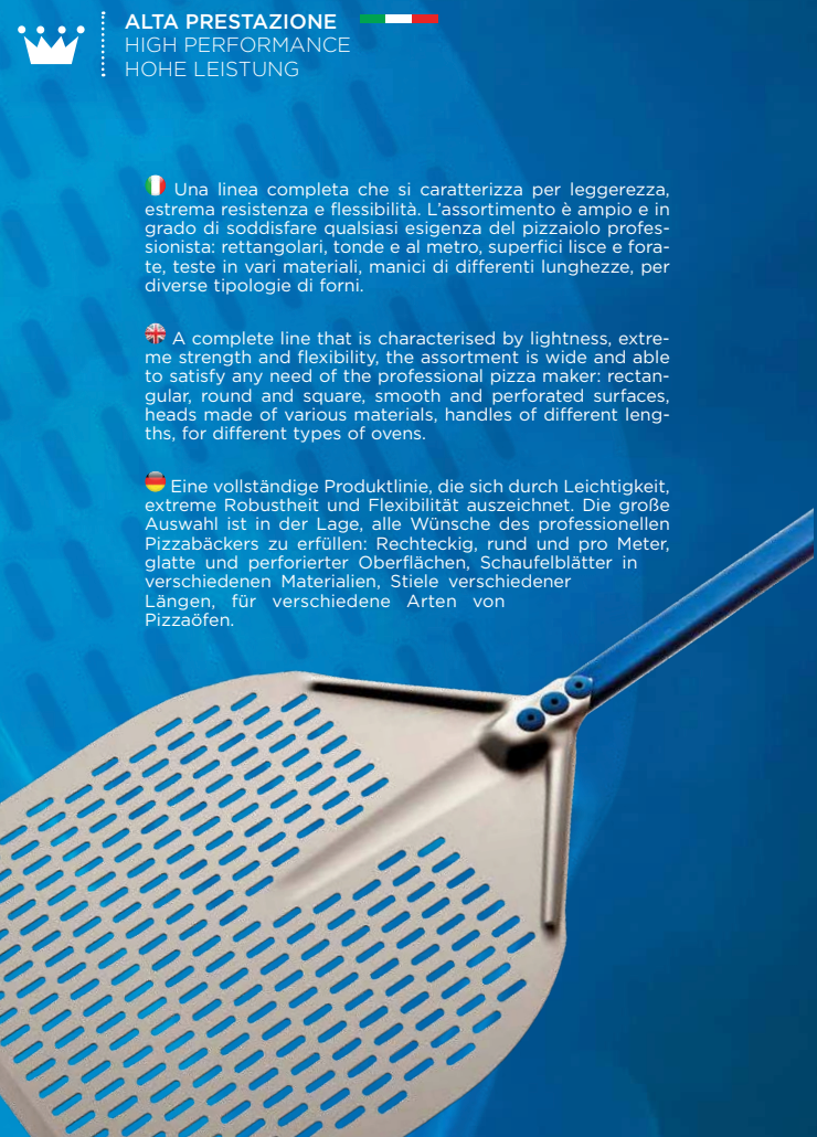 GI Metal Stainless Steel Perforated Pizza Turning Peel - 20cm Head / 75cm Handle