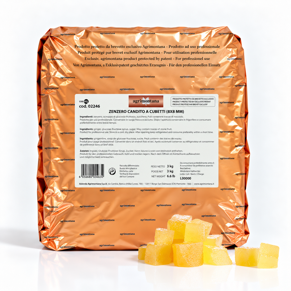 Agrimontana Candied Ginger 8x8mm Cubes - 3kg