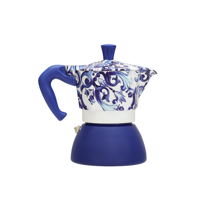 Bialetti X Dolce&Gabbana Blue Mediterranean Moka Induction: Blue / 4 Cup