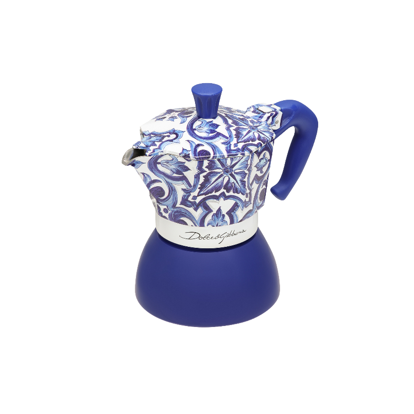 Bialetti X Dolce&Gabbana Blue Mediterranean Moka Induction: Blue / 4 Cup