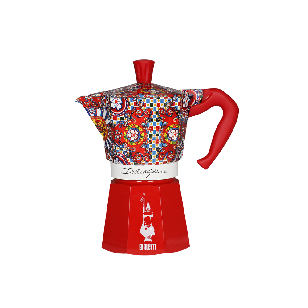 Bialetti X Dolce&Gabbana Sicilian Cart Moka Express: Red / 3 Cup