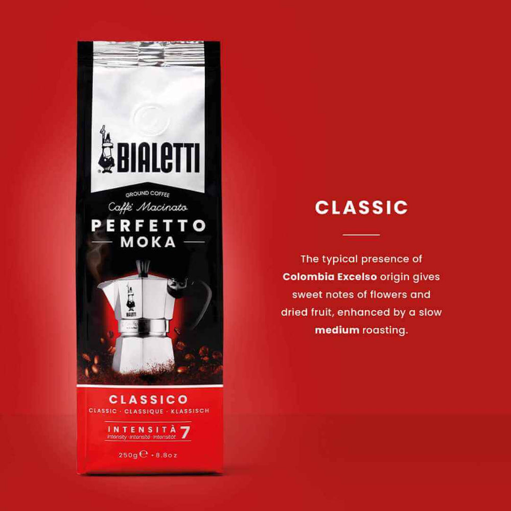 Bialetti Perfetto Moka Ground Coffee: Classico - 250g