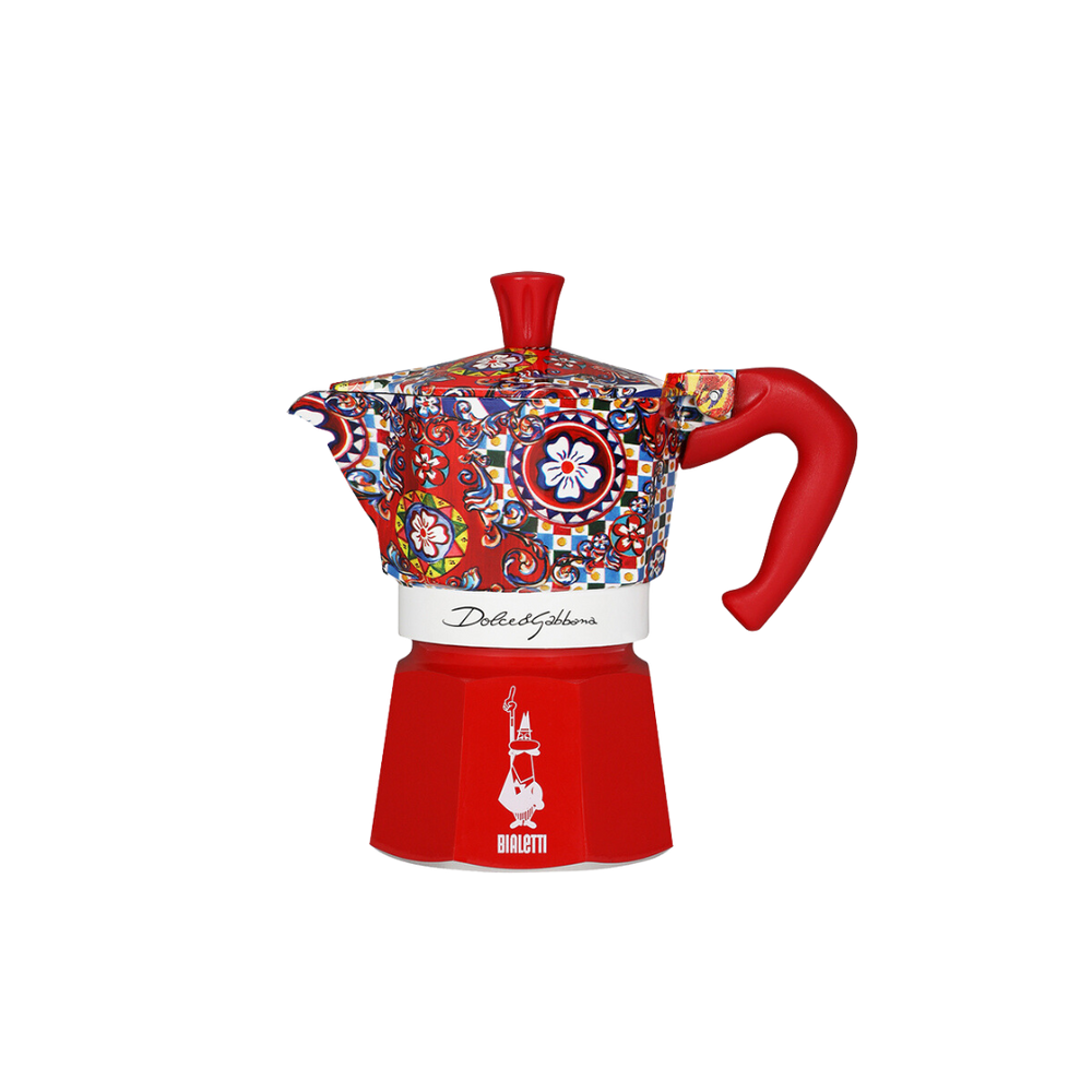 Bialetti X Dolce&Gabbana Sicilian Cart Moka Express: Red / 3 Cup