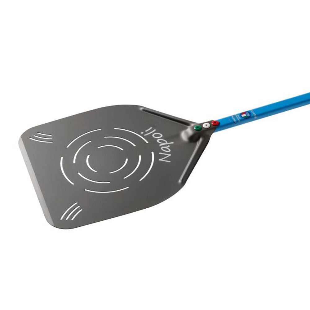 GI Metal Napoli Perforated Pizza Placement Peel - 33cm Head / 60cm Handle