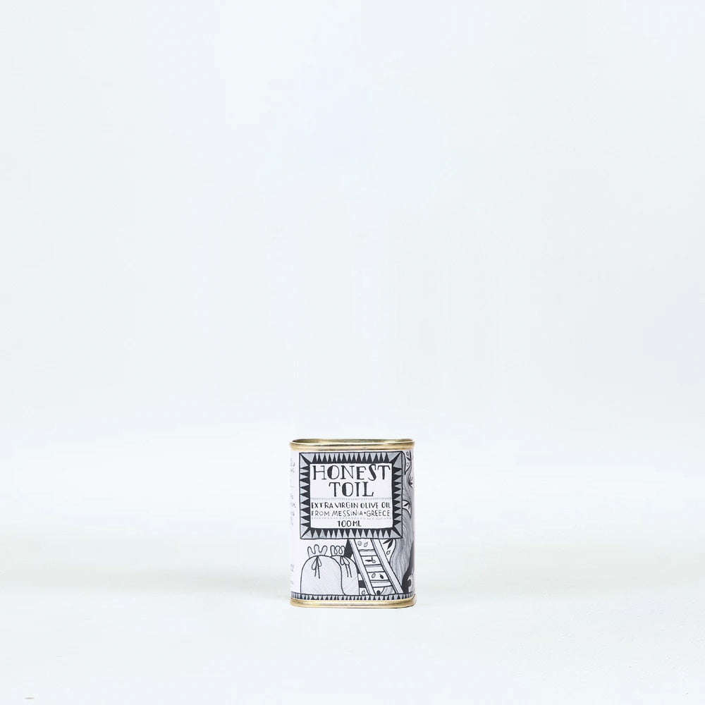 Honest Toil Cold Pressed Extra Virgin Olive Oil - 100ml Illustrated Can (Fresh Nov 2025 Harvest)