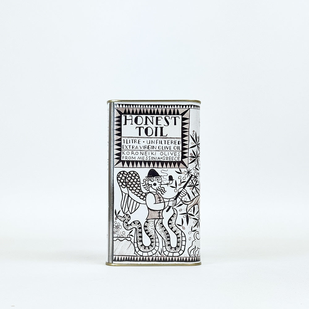 Honest Toil Cold Pressed Extra Virgin Olive Oil - 1L Illustrated Can