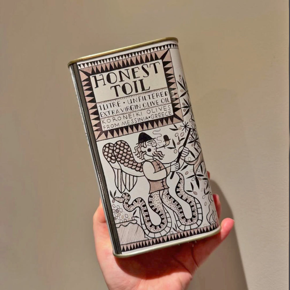Honest Toil Cold Pressed Extra Virgin Olive Oil - 1L Illustrated Can