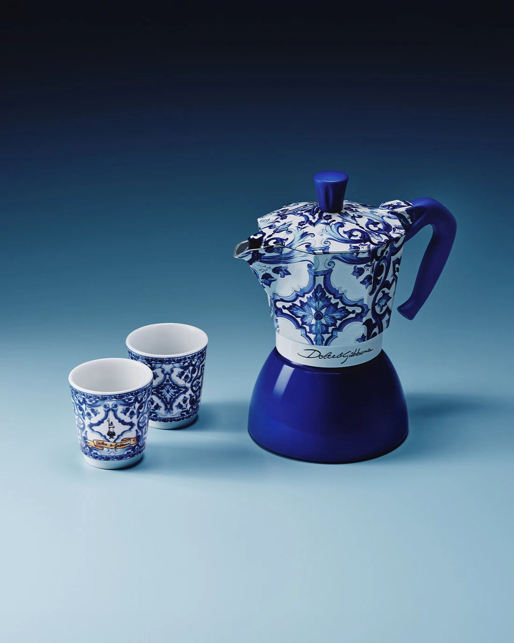Bialetti X Dolce&Gabbana Blue Mediterranean Moka Induction: Blue / 4 Cup