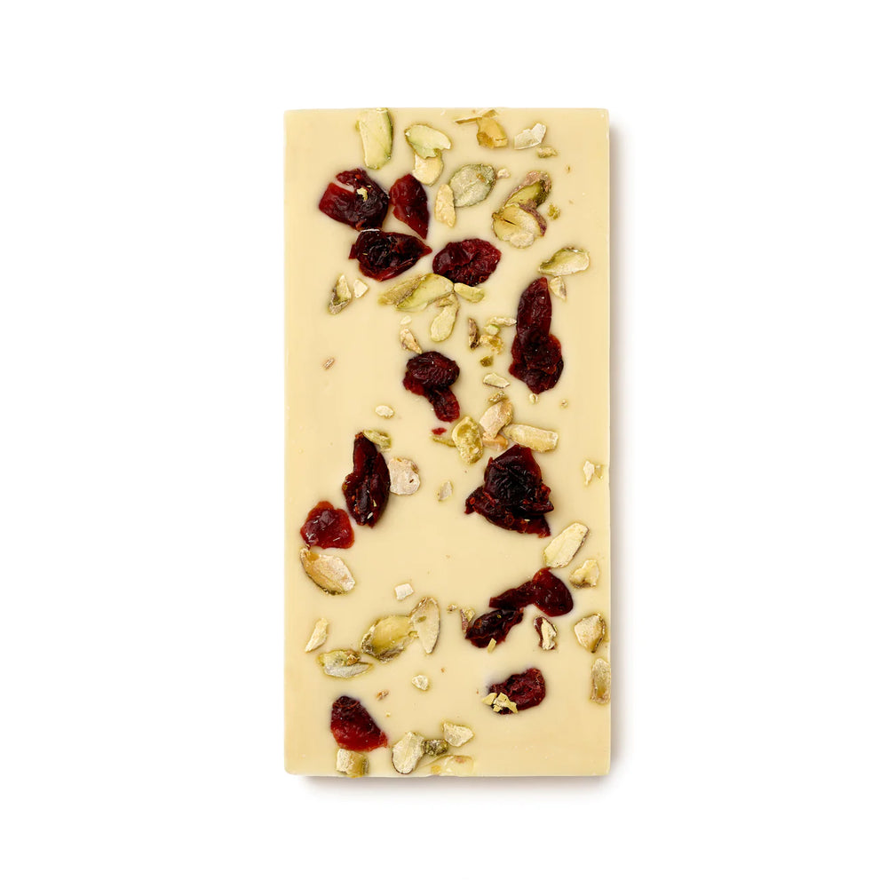 The Chocolate Society Pistachio & Cranberry White Chocolate Bar - 80g