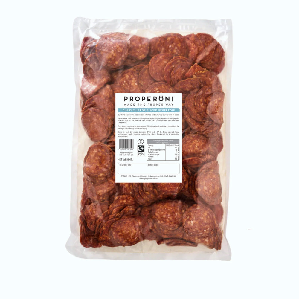 Properoni Classic Large Sliced Pepperoni - 1kg Pack