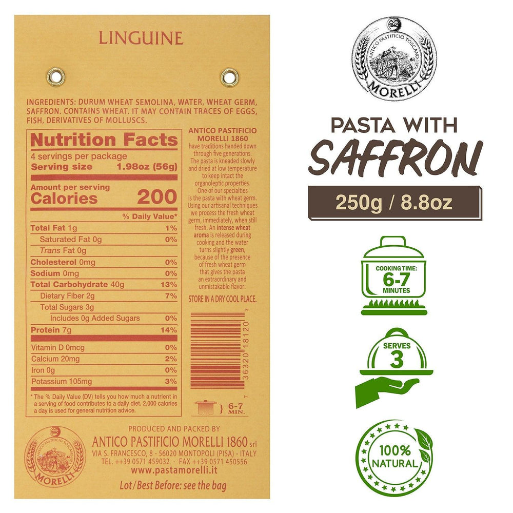 Morelli Saffron Linguine - 250g - Ratton Pantry