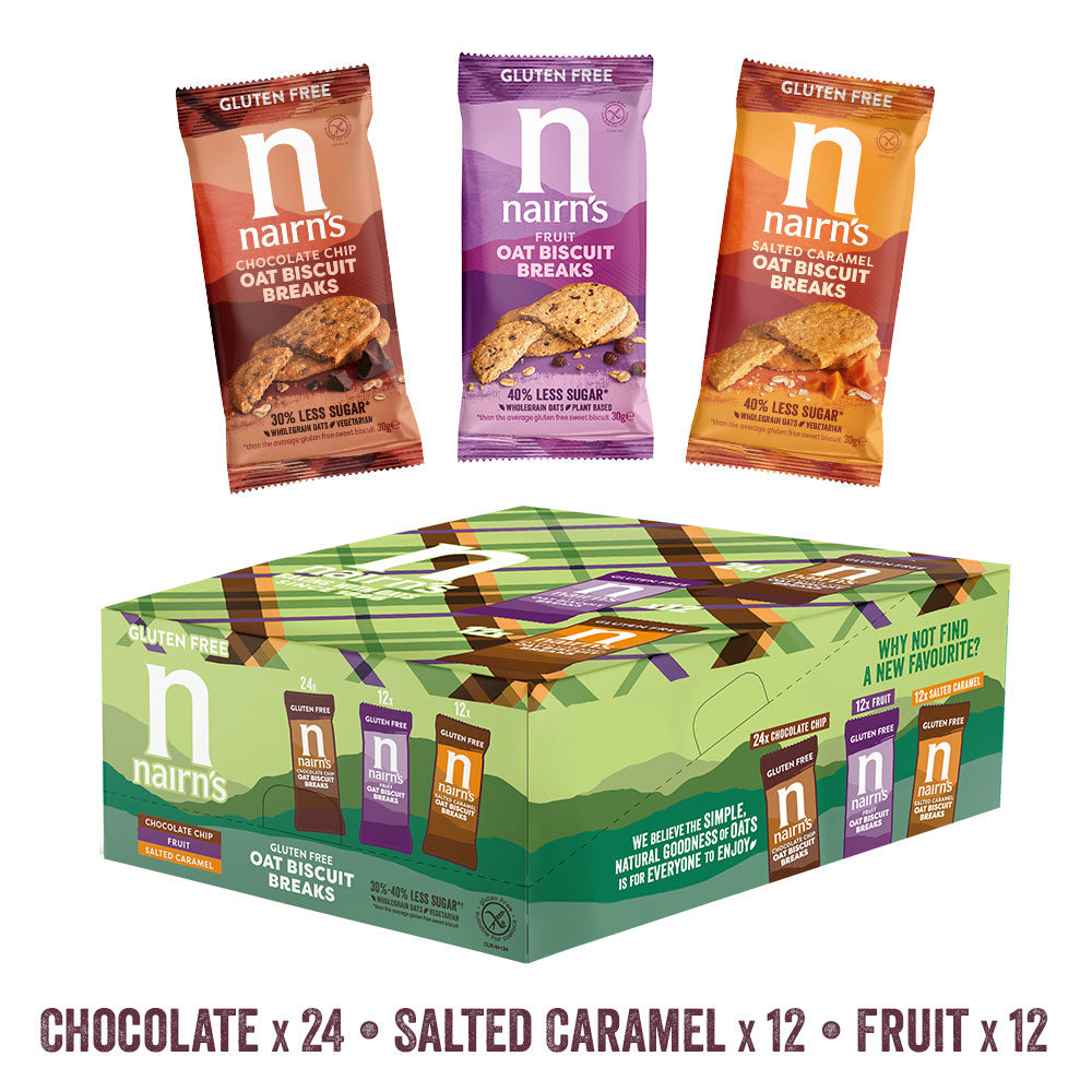 Nairn's Gluten Free Mixed Oat Biscuit Break Trade Pack (48 x 30g Packs)
