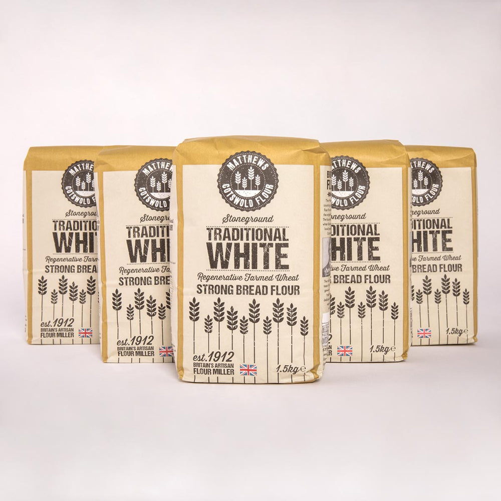 Matthews Cotswold Stoneground Traditional White Regeneratively Farmed Bread Flour 1.5kg, 4.5kg, 7.5kg