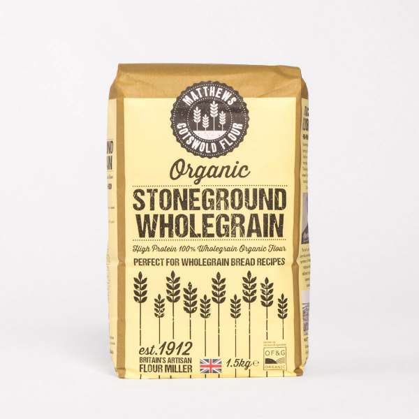 Matthews Cotswold Organic Stoneground Wholemeal Bread Flour 1.5kg, 4.5kg & 7.5kg