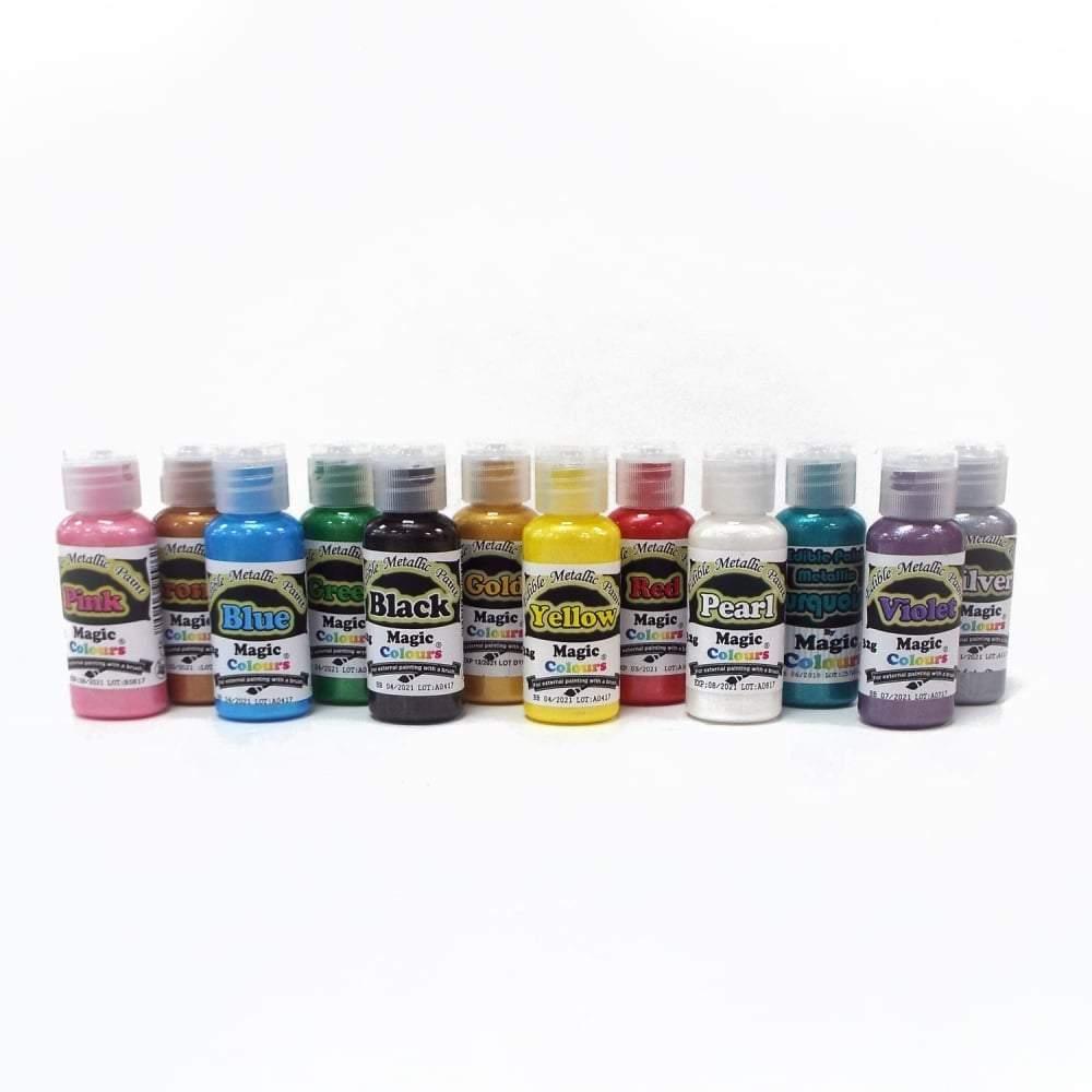 Magic Colours® 100% Edible Metallic Food Paint Cake Colouring 32g - All Colours - Ratton Pantry
