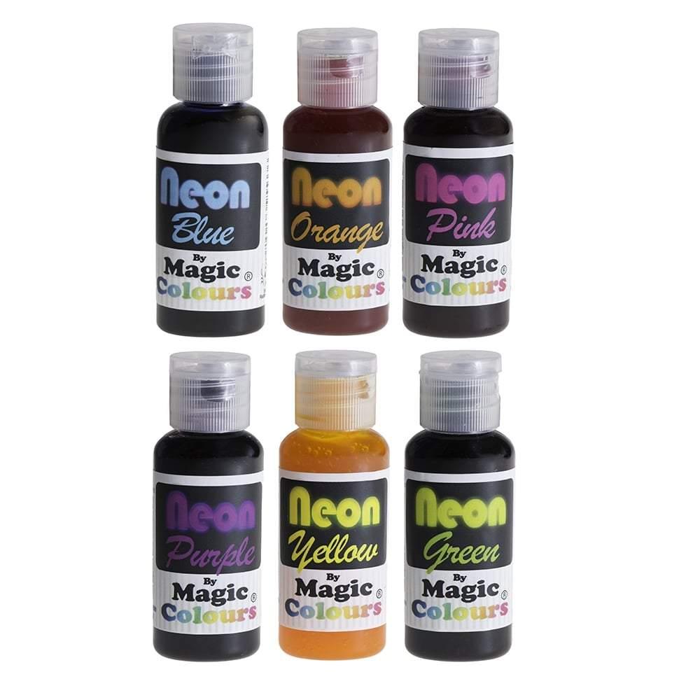 Magic Colours® Neon Gel 32g Food Colours Cake Colouring Dyes - All Colours - Ratton Pantry