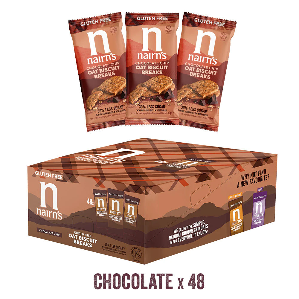 Nairn's Gluten Free Choc Chip Biscuit Break Trade Pack (48 x 30g Packs)