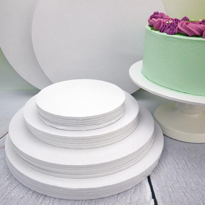 Round White Cake Boards, 4mm Thick Masonite - 6", 8", 9", 10", 11", 12" & 14" - Ratton Pantry
